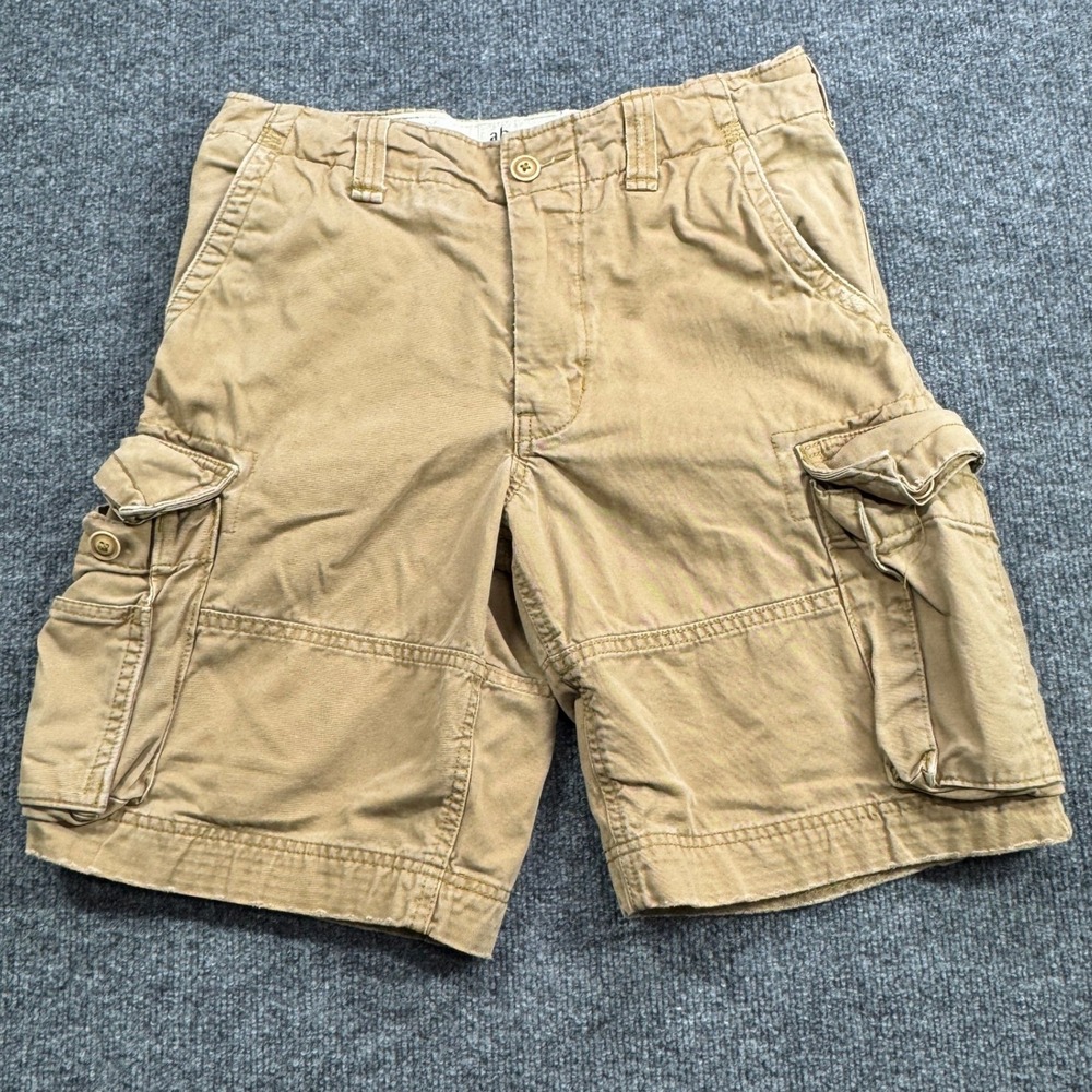 Abercrombie Cargo Shorts Boys 16 Tan Khaki Cotton Casual Outdoor Summer
